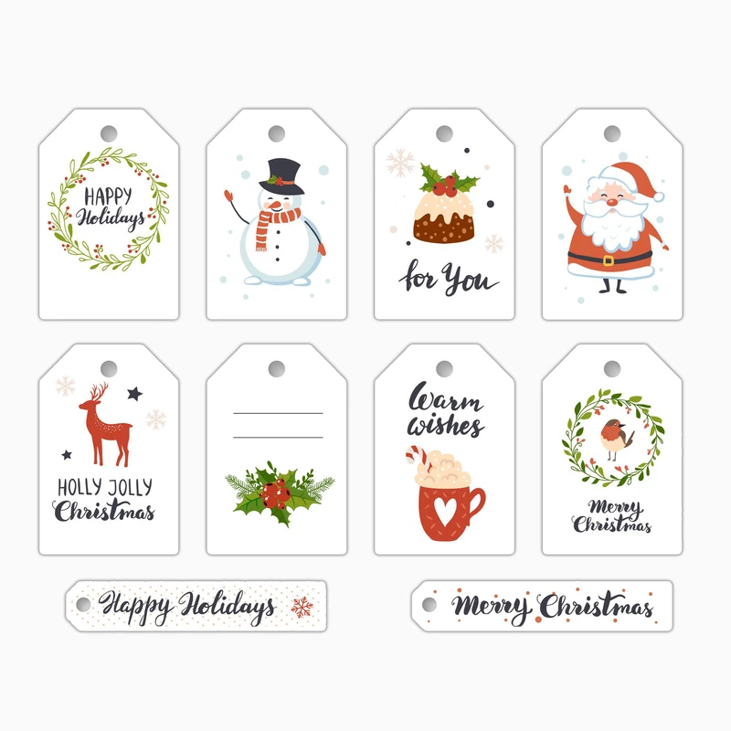 استیکر لپ تاپ و موبایل بووم طرح تگ کریسمس کد MD46 مجموعه 10 عددی