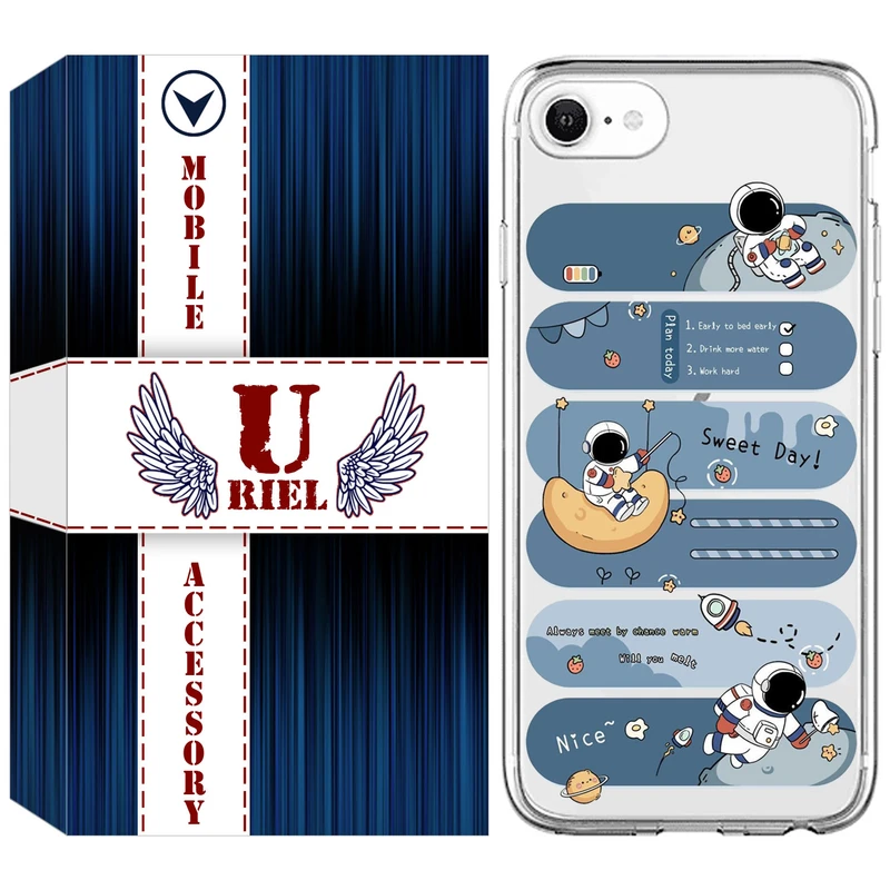 کاور یوریل قاب کد 18 طرح فضانورد مناسب برای گوشی موبایل اپل iPhone 7 / 8 / SE 2020 / SE 2022