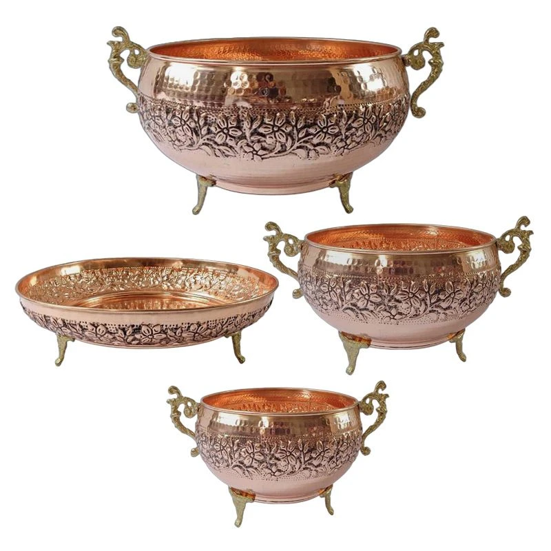 ست پذیرایی مسی مدل اطلس کد ZH434 مجموعه چهار عددی