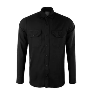 پیراهن آستین بلند مردانه آر اِن اِس مدل کتان کد 303069 رنگ مشکی