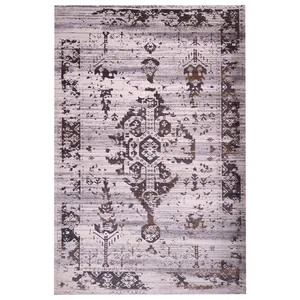 فرش ماشینی زمرد مشهد کد 634 زمینه کرم