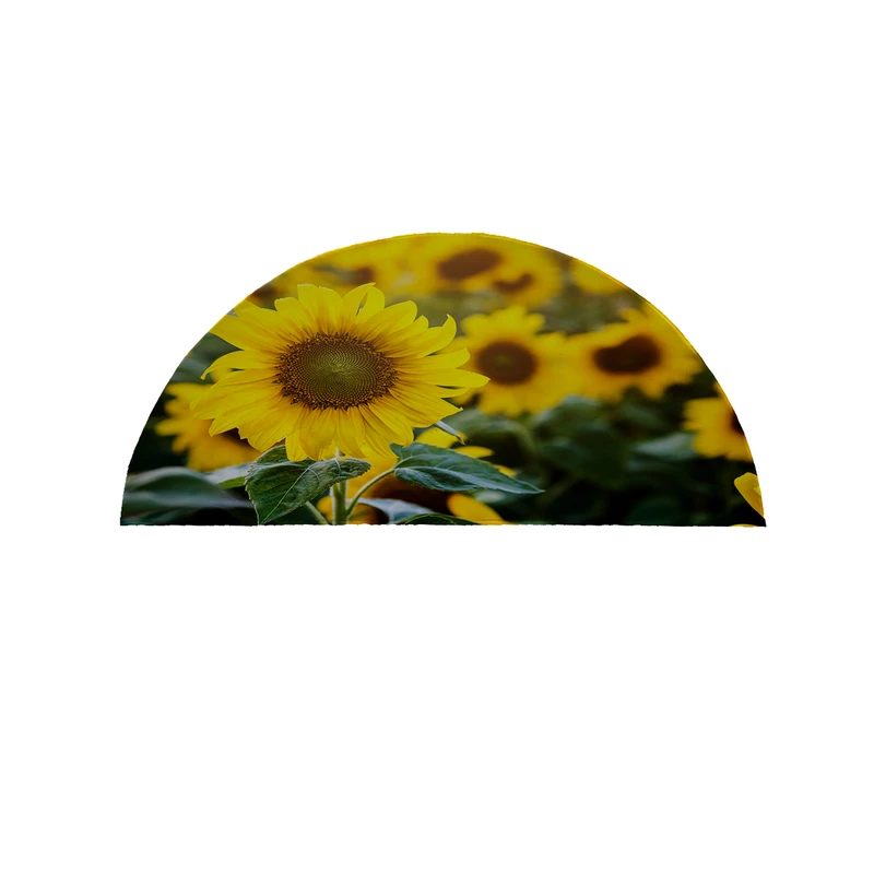 پادری مدل نیم دایره طرح گل آفتابگردان کد 8488 سایز 90×45 سانتی متر