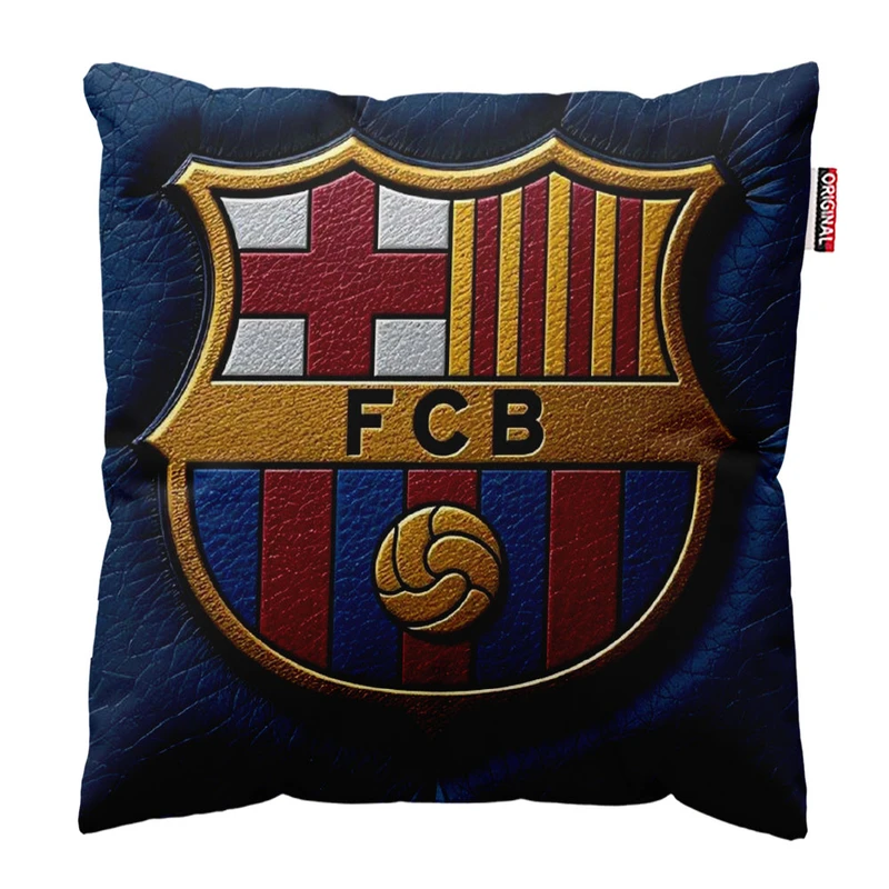 کوسن پاد آفرین طرح باشگاه بارسلونا کد 5214 سایز 30*30 سانتی متر