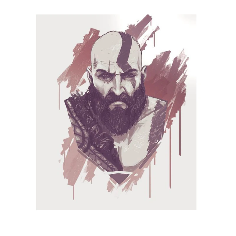 استیکر لپ تاپ و موبایل مدل بازی طرح خدای جنگ کریتوس god of war Kratos کد 2114