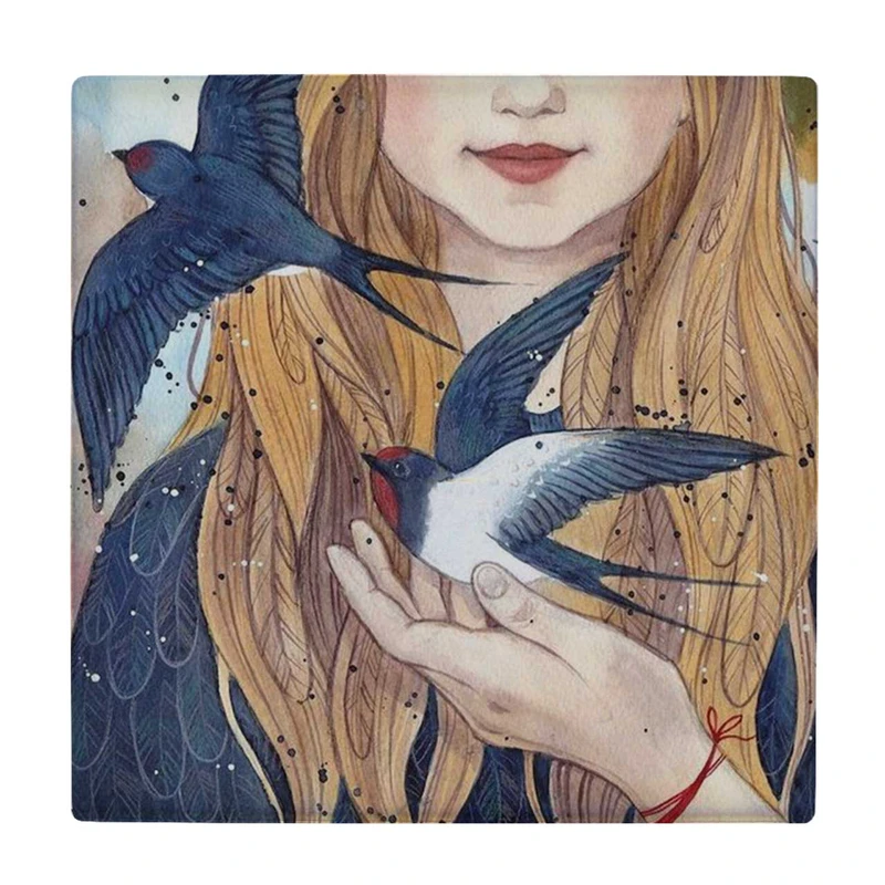  زیر لیوانی طرح دختر و پرستوها کد    3615876_1520