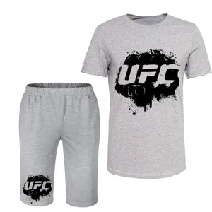 ست تی شرت و شلوارک مردانه مدل UFC کد 67 رنگ طوسی