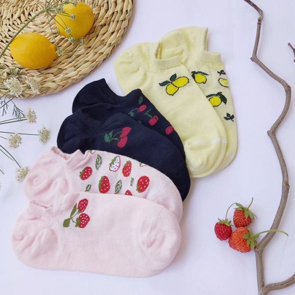 جوراب زنانه ال سون مدل میوه ای کد PH859 بسته 3 عددی -  - 4