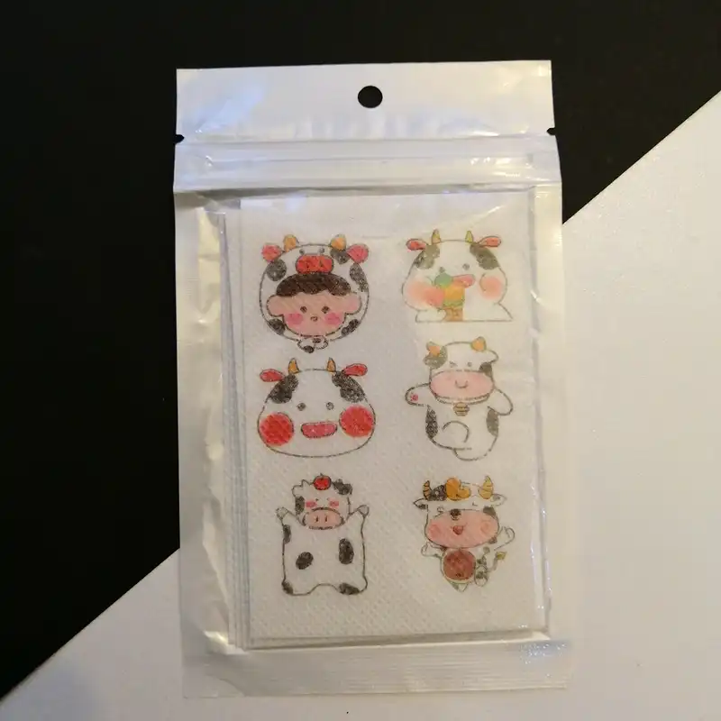 برچسب پارچه ای طرح گاوی کد 01 بسته 5 عددی