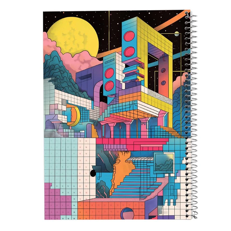 دفتر ژورنال نویسی 50 برگ مدوپد مدل نقطه ای طرح اشکال فانتزی کد DF16325