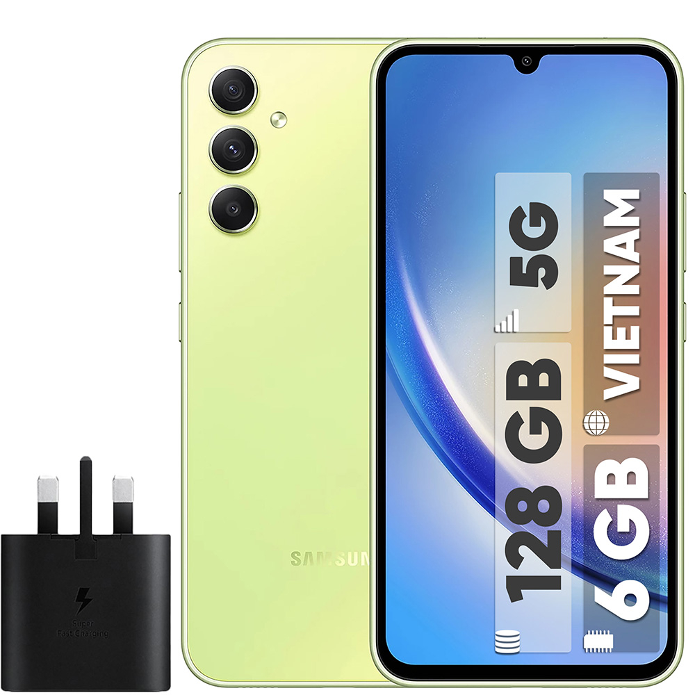 گوشی موبایل سامسونگ مدل Galaxy A34 5G دو سیم کارت ظرفیت 128 گیگابایت و رم 6 گیگابایت به همراه شارژر سامسونگ  - ویتنام