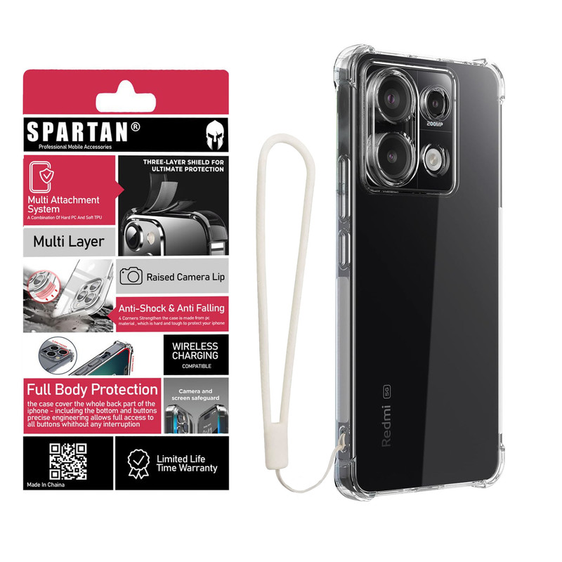 کاور اسپارتان مدل Airbag Strap مناسب برای گوشی موبایل شیائومی Redmi Note 13 Pro 5G/ Poco X6 به همراه بندآویز