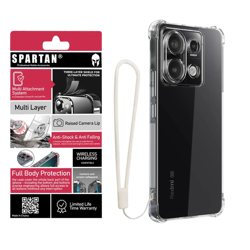 کاور اسپارتان مدل Airbag Strap مناسب برای گوشی موبایل شیائومی Redmi Note 13 Pro 5G/ Poco X6 به همراه بندآویز