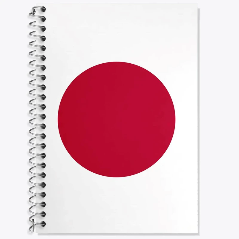 دفتر زبان 50 برگ خندالو مدل سه خط طرح پرچم ژاپن کد 20633