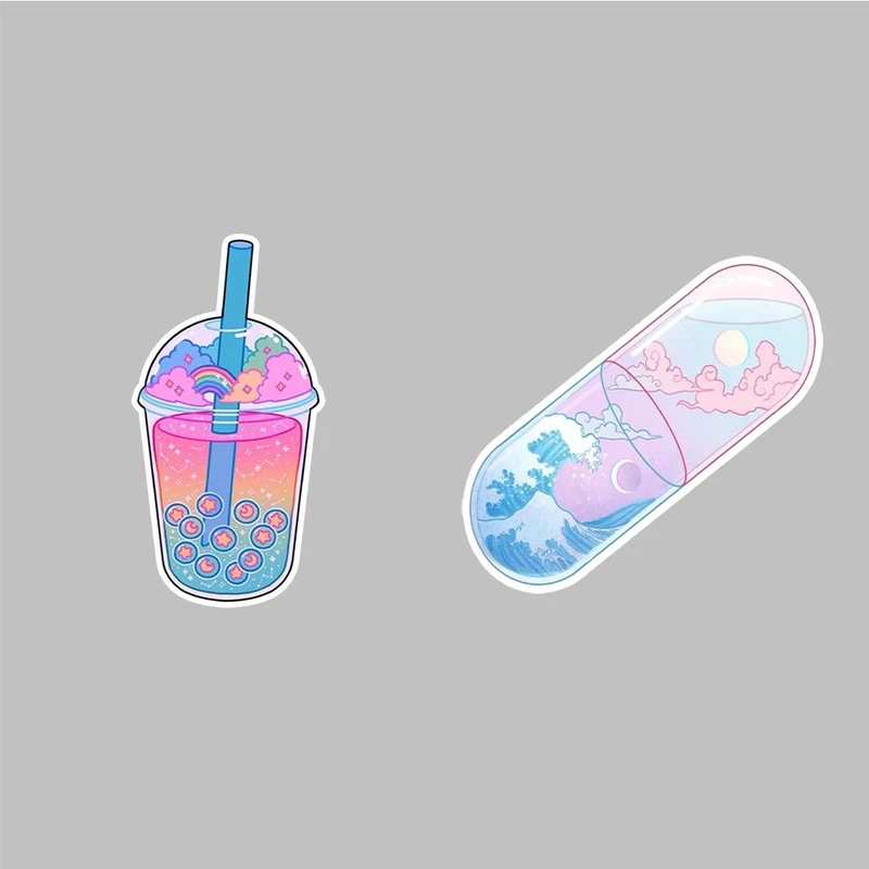 استیکر لپ تاپ کارنیکا طرح kawai مدل kawai-2222104 مجموعه 2 عددی