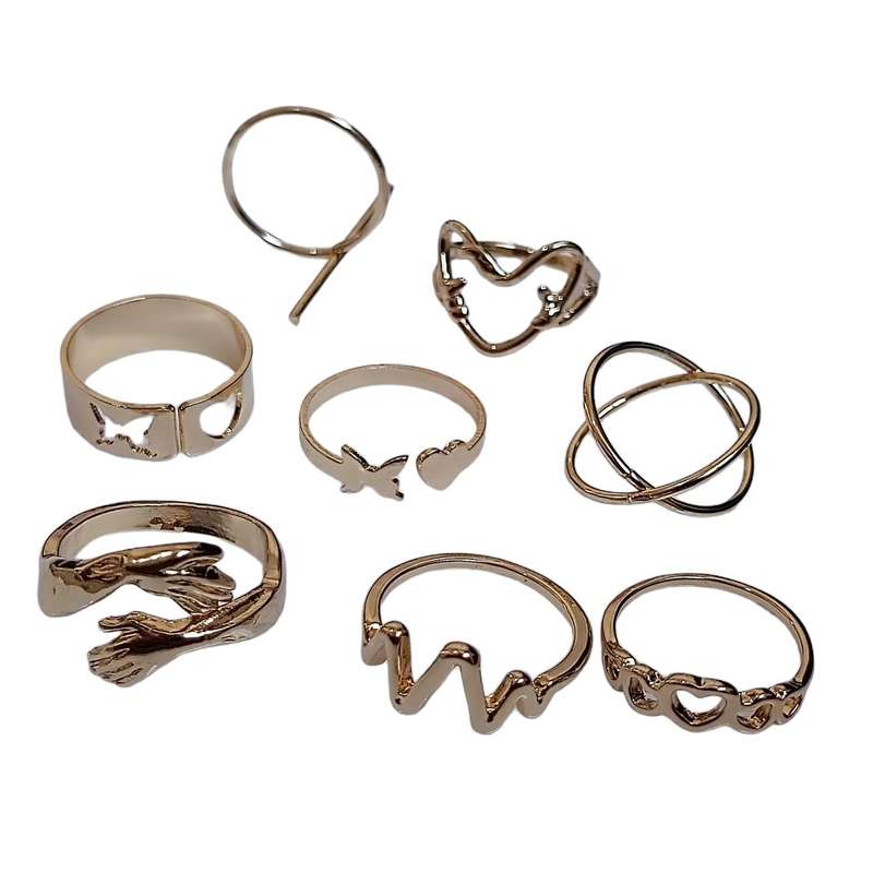 انگشتر زنانه کد 432 مجموعه 8 عددی انگشتر زنانه کد 432 مجموعه 8 عددی