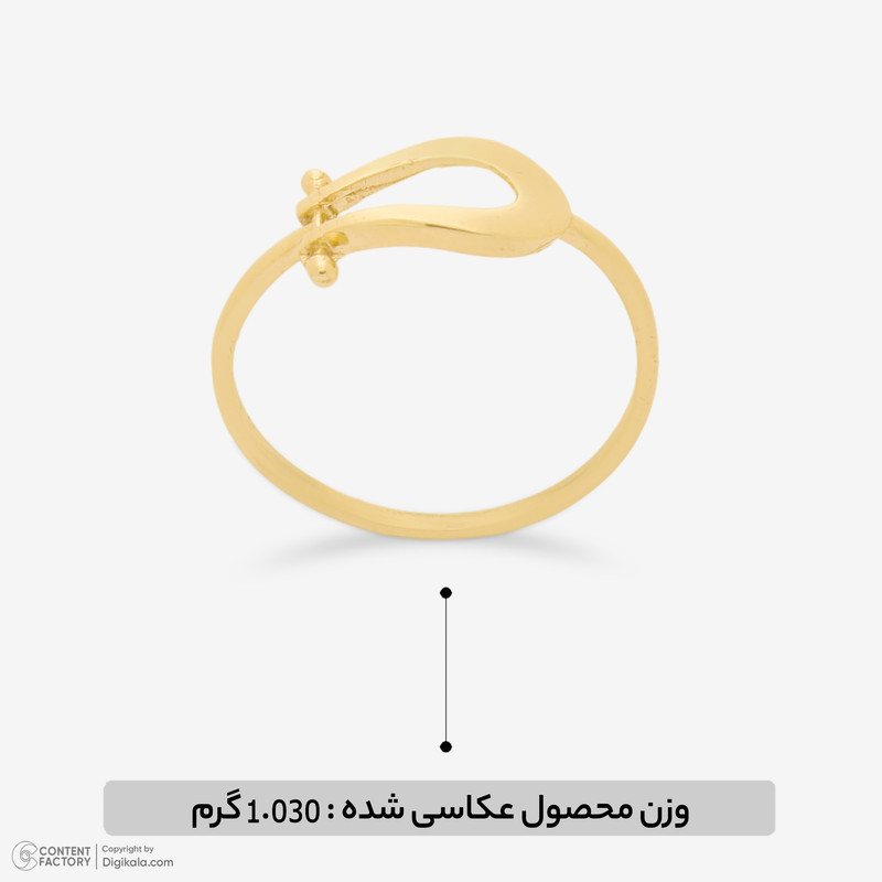 انگشتر طلا 18 عیار زنانه با طرح هرمس گالری طلا و جواهر هانی مدل mk404 - 7
