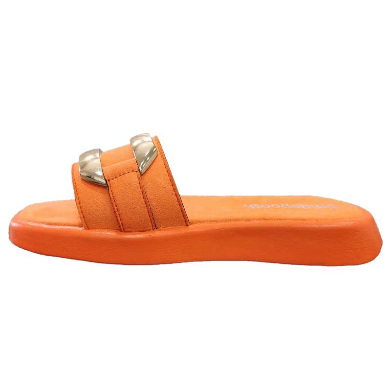 دمپایی زنانه مدل شادی رنگ نارنجی