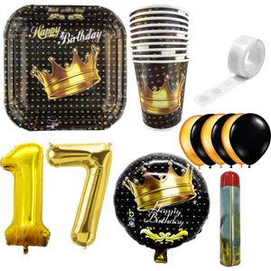 مجموعه 30 عددی تم تولد مستر تم طرح تاج کینگ کد 17