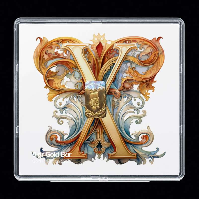 شمش طلا 24 عیار مدوپد مدل حرف X کد SH-10685