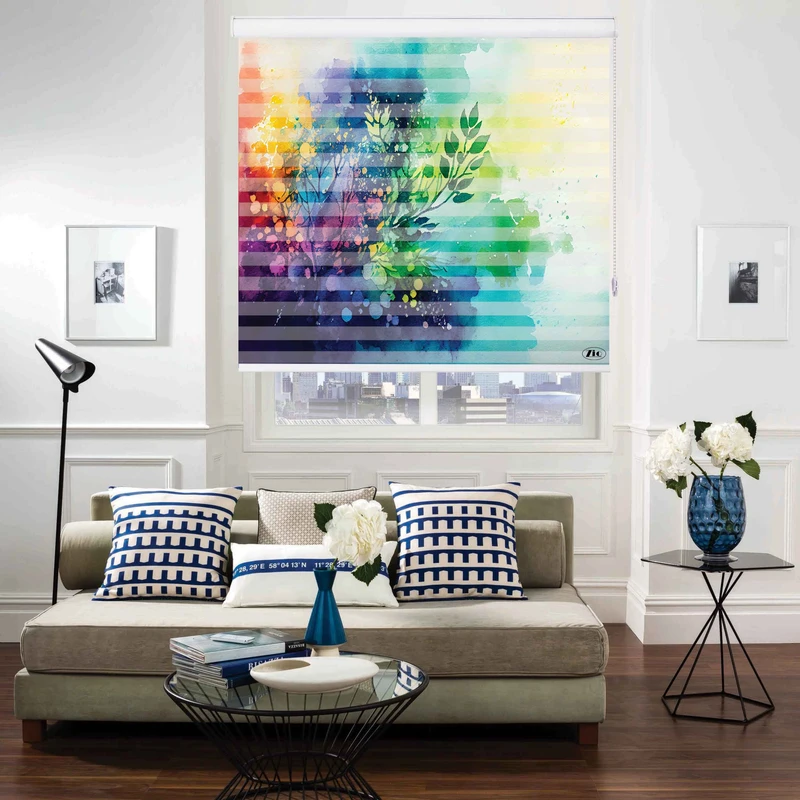 پرده زبرا زیو طرح watercolor-9 سایز 200x280 سانتی متر