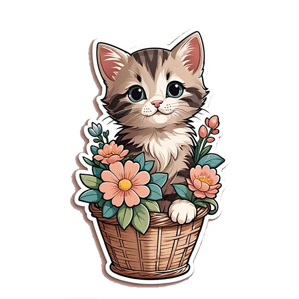 استیکر پارچه و لباس پاد آفرین طرح گربه بامزه کد 577