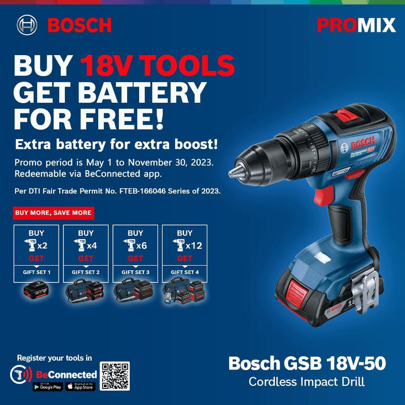 پیچ گوشتی شارژی ضربه ای بوش مدل فوق هوشمند بدون ذغال GSB 18V-50 Brushless