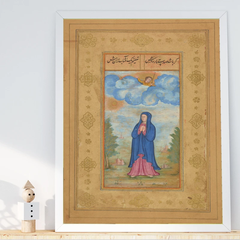 تابلو طرح نگاره‌ای آسمانی مدل G00085 فریم سفید
