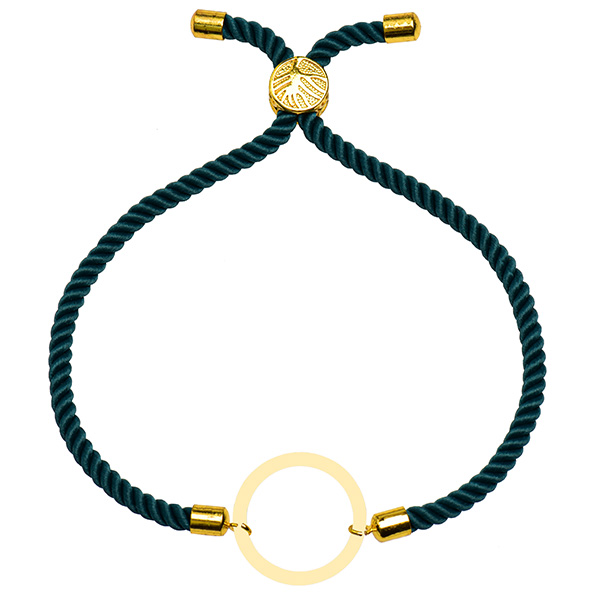 دستبند طلا 18 عیار دخترانه کرابو طرح دایره مدل Krd1589