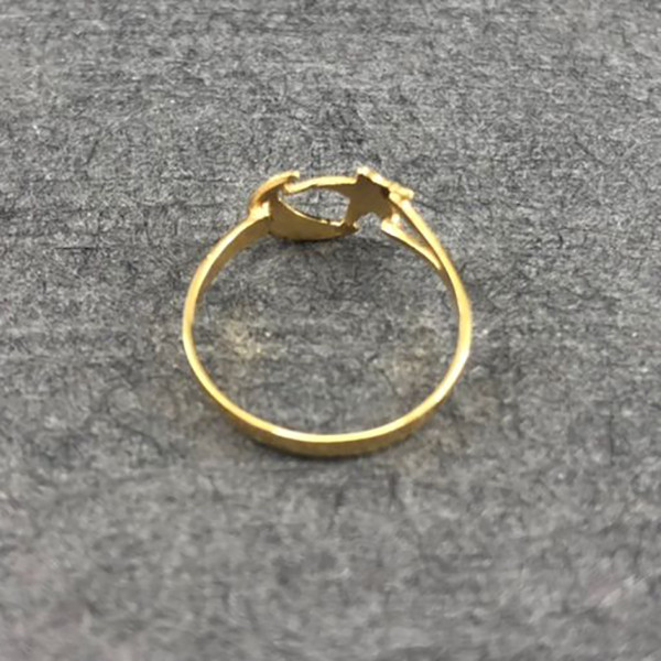 انگشتر طلا 18 عیار دخترانه دوست خوب مدل dk322