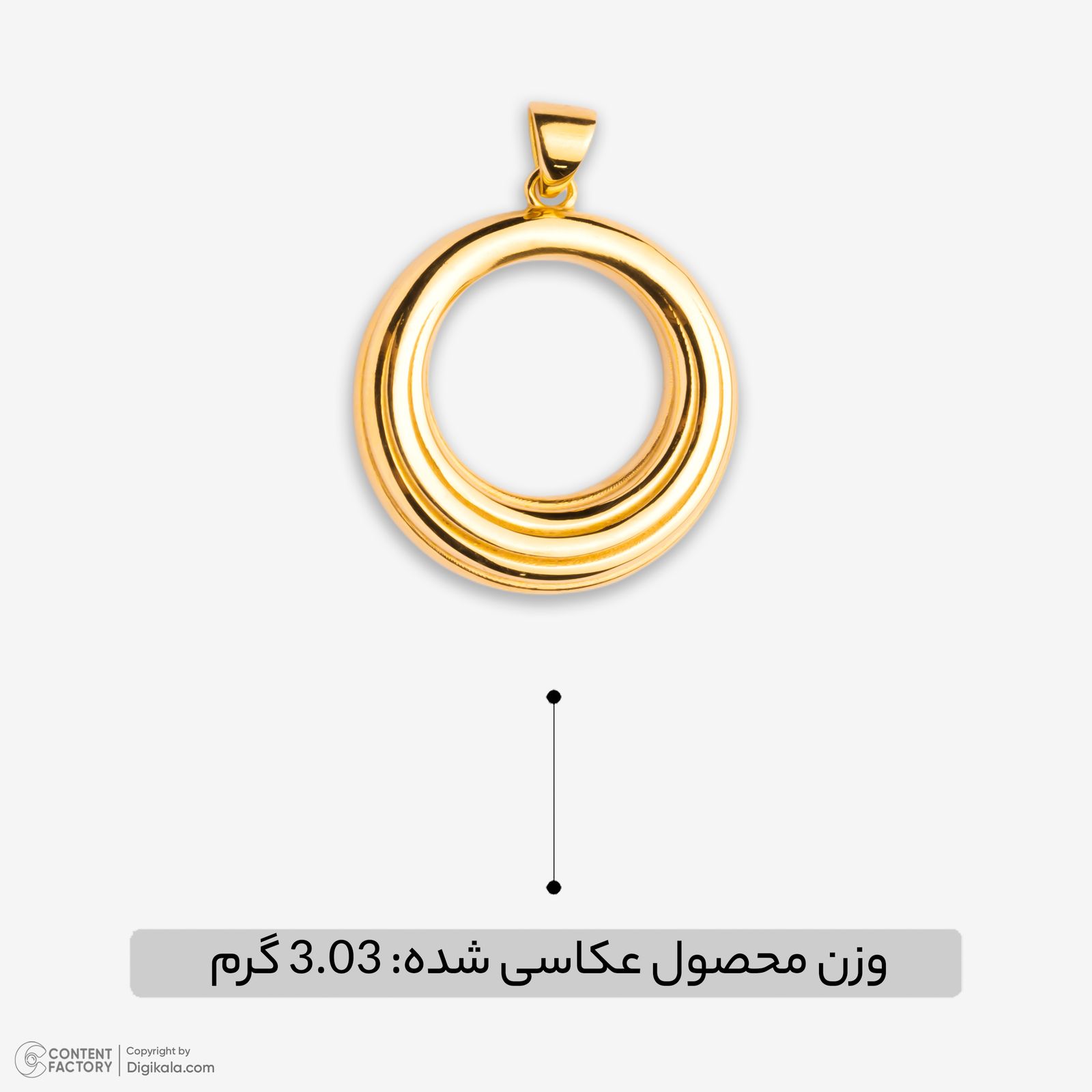 آویز گردنبند طلا 18 عیار زنانه گلدم طرح دایره تو خالی کد PE145003 -  - 6
