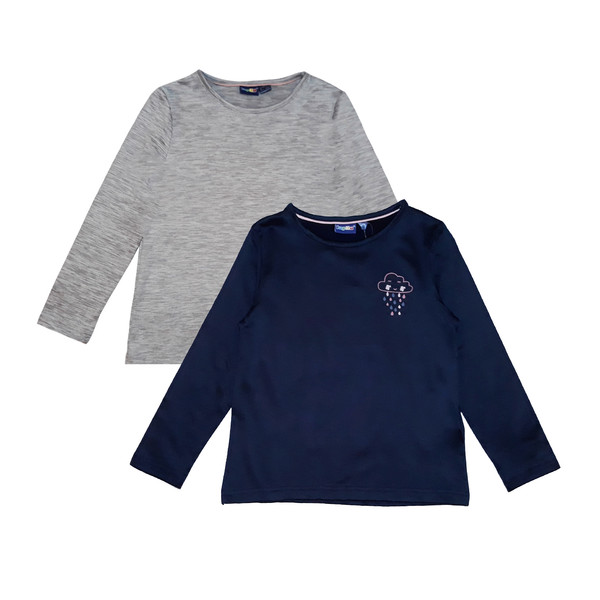 تی شرت آستین بلند دخترانه لوپیلو کد 3072 مجموعه 2 عددی