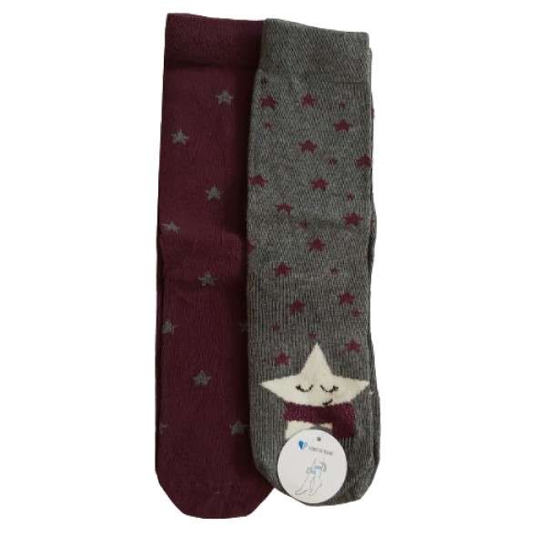 جوراب دخترانه جینا بنوتی مدل G08 مجموعه 2 عددی