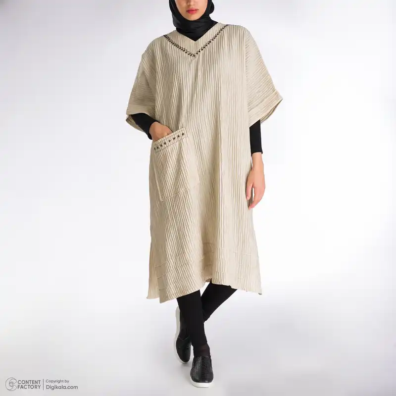 پیراهن زنانه دیجی استایل اسنشیال مدل scp-10 رنگ کرم