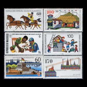 تمبر یادگاری مدل خارجی مجموعه 6 عددی 