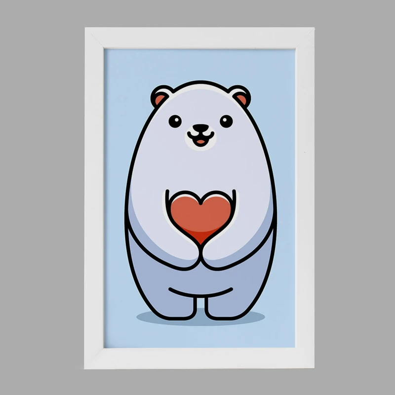 تابلو خندالو مدل حیوانات بامزه خرس قطبی کد 28209