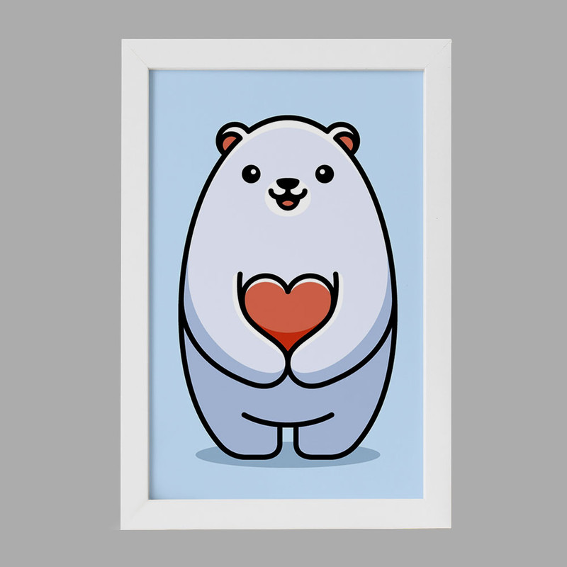 تابلو خندالو مدل حیوانات بامزه خرس قطبی کد 28209