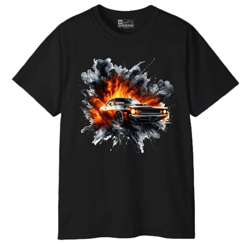 تی‌شرت آستین کوتاه مردانه پاد آفرین مدل ماشین دوج کد 1722