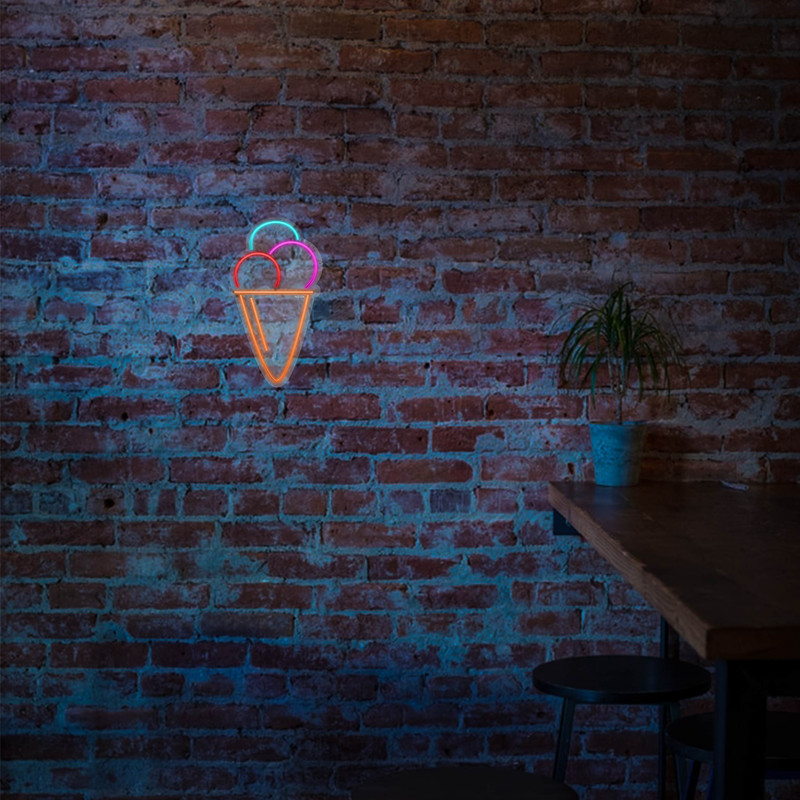 چراغ دیواری نئون دیزاین طرح Ice-Cream_MLC
