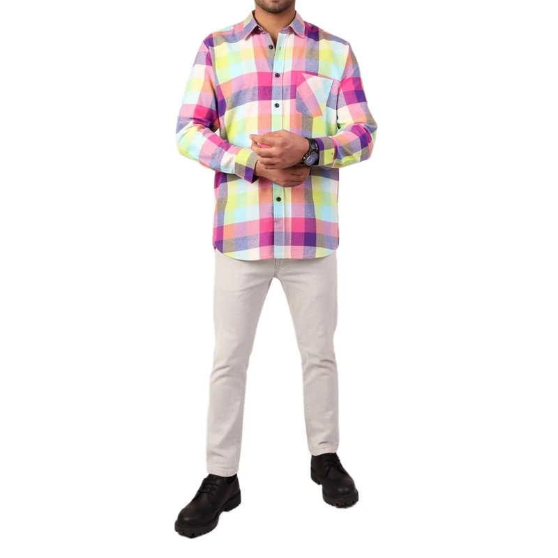 پیراهن آستین بلند یقه برگردان مردانه پیریمارک مدل 8555821