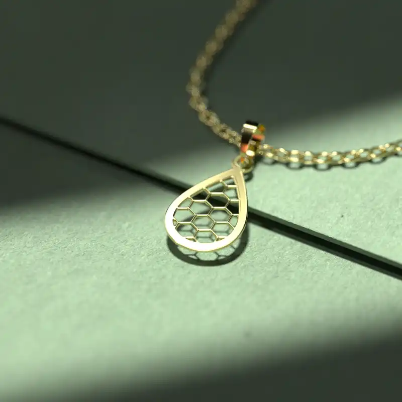 گردنبند طلا 18 عیار زنانه مدوپد مدل هندسی کد JJ2-1-1127