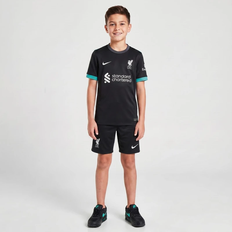 ست تی شرت و شلوارک ورزشی پسرانه مدل لیورپول Away 2025