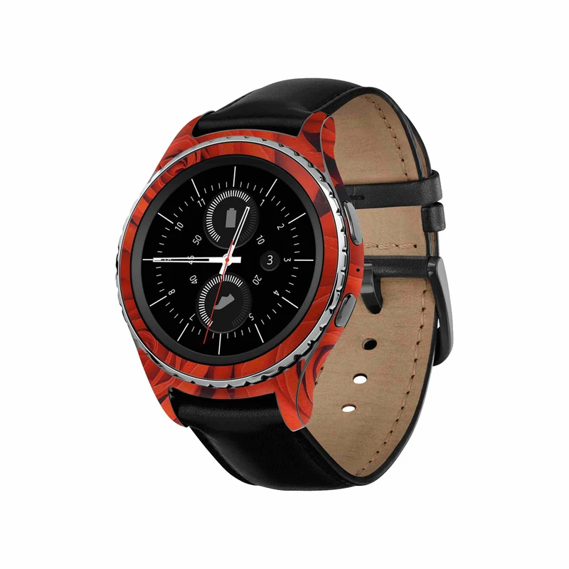 برچسب ماهوت طرح Red_Flower مناسب برای ساعت هوشمند سامسونگ Galaxy Gear S2 Classic