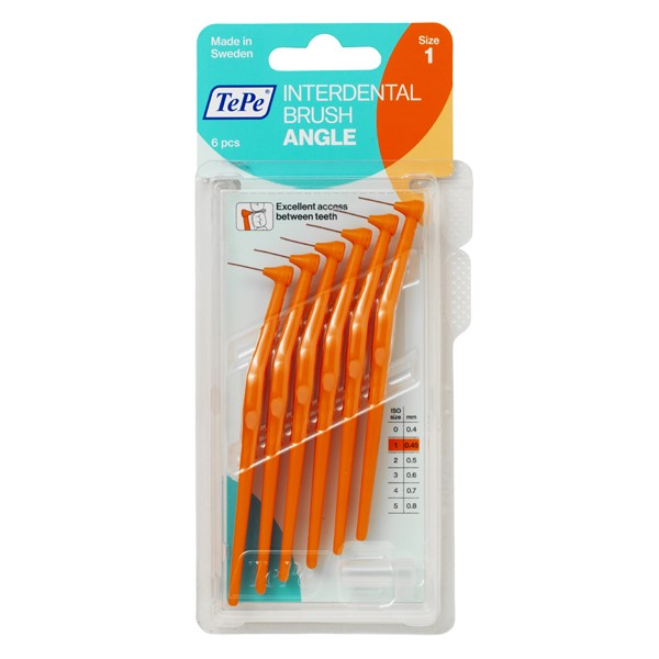 مسواک بین دندانی ته‌په مدل Angle سایز 1 بسته 6 عددی