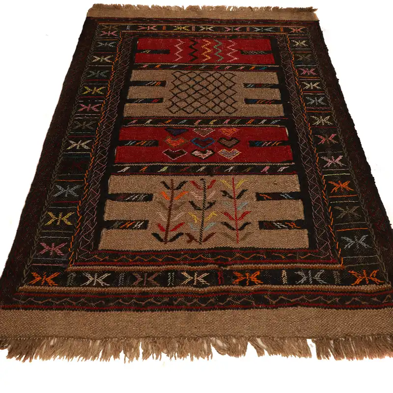 گلیم دستباف مدل سفره کردی کد 140523