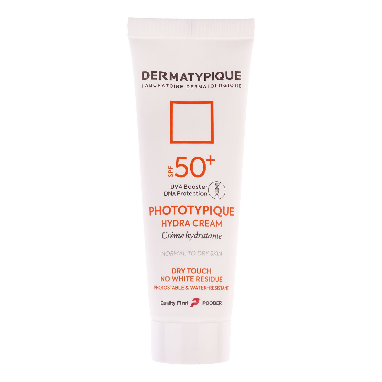 فلوئید ضد آفتاب بدون رنگ درماتیپیک مدل hydra cream محافظ UVA،UVB مناسب برای پوست خشک حجم 40 میلی لیتر -  - 1