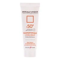 فلوئید ضد آفتاب بدون رنگ درماتیپیک مدل hydra cream محافظ UVA،UVB مناسب برای پوست خشک حجم 40 میلی لیتر