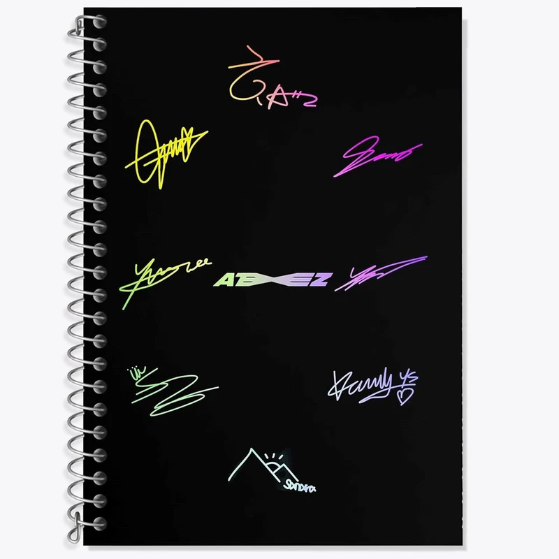 دفتر زبان 50 برگ خندالو مدل سه خط طرح گروه ایتیز ATEEZ کد 21304