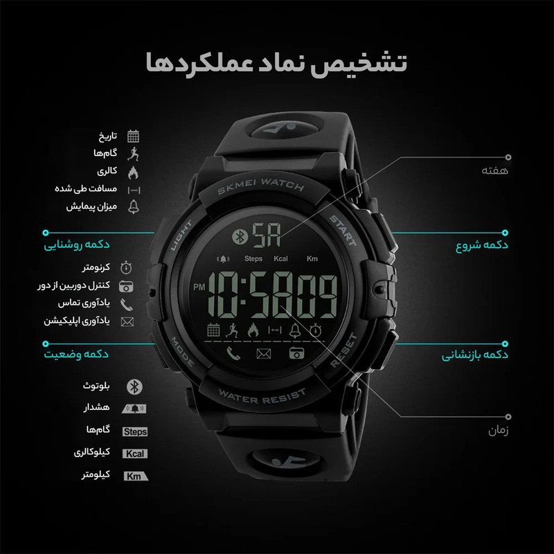 ساعت مچی دیجیتالی اسکمی مدل 1303 کد K31