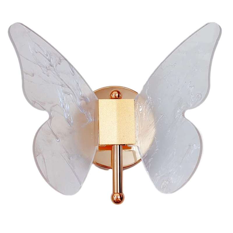 دیوارکوب 2 شعله مدل پروانه متال آکرولیک طرح ماربل کد 2001