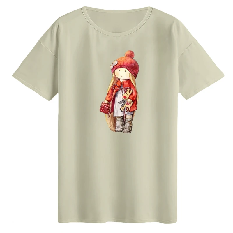 تی‌شرت لانگ آستین کوتاه زنانه مدل دخترک پاییزی کد 02